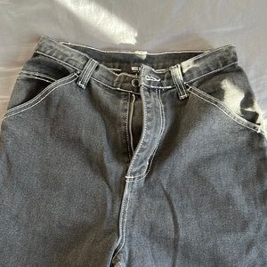 Stitched black straight cargo pants